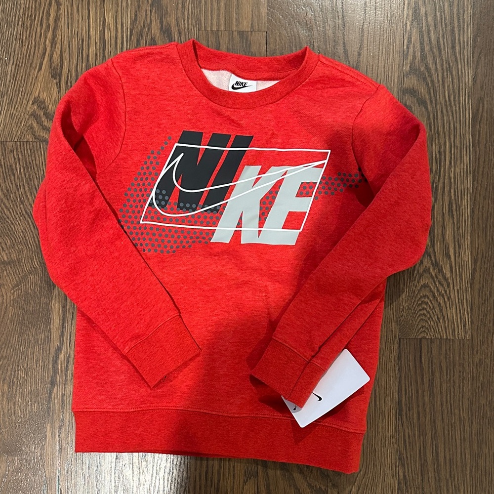 Nike Red and Black boys Logo Sweatshirt Size 7